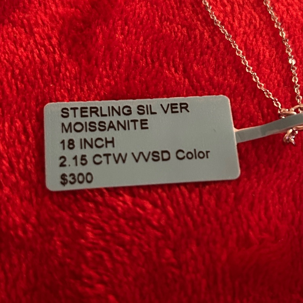 Luxury Moissanite‎ Diamond 2.15 CT square halo Necklace retail $300 - Picture 3 of 6